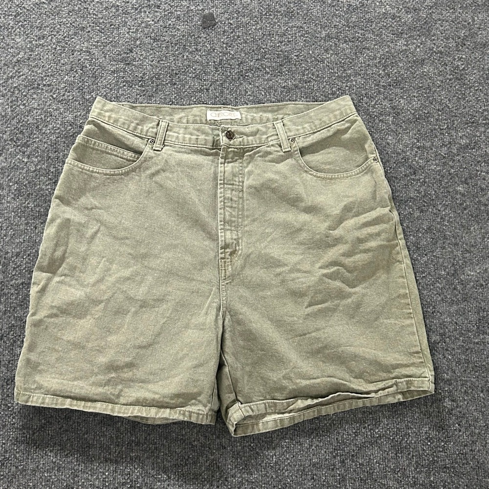Cherokee Shorts Womens Size 13 Olive Green Cotton Carpenter Utility Workwear